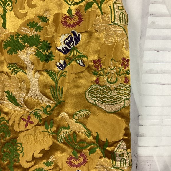 Anthropologie Leifsdottir Gold Embroidered Padded Midi Skirt 4 - Picture 3 of 12